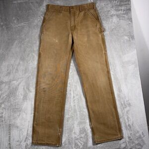 Carhartt Flame Resistant Work Canvas Pants Men's Fits 34x35 Dark Khaki Loose Fit